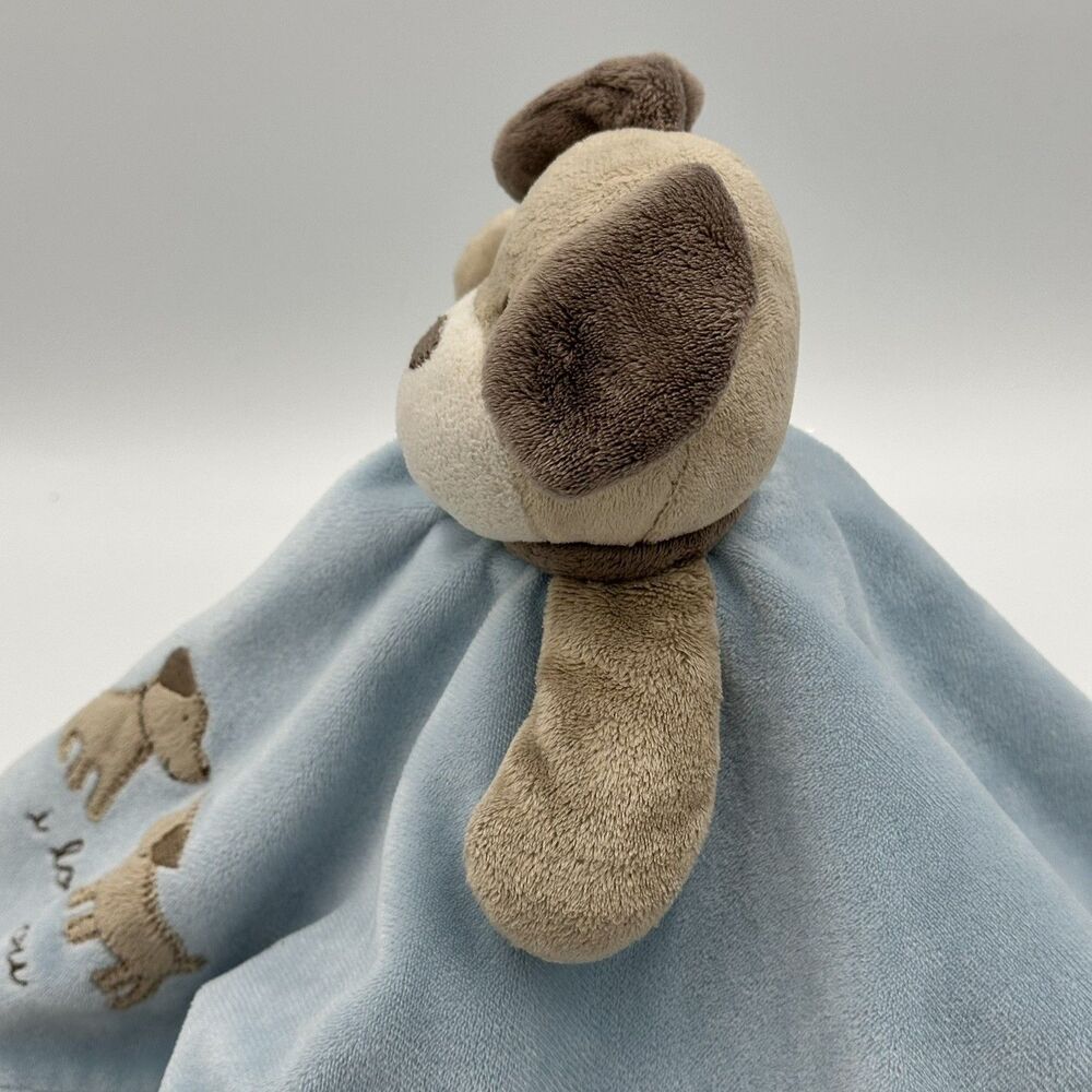 Carters Puppy Dog "I Love You" Lovey Rattle Security Blanket Blue Plush - Picture 3 of 12